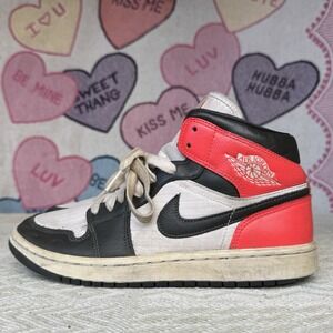 Jordan Women’s Athletic High-Top Sneakers in Black, White & Red